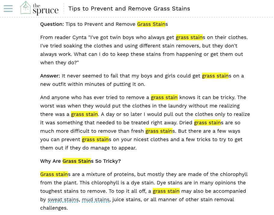 tip-to-prevent-grass-stains -تکرار کلمه کلیدی در توضیحات
